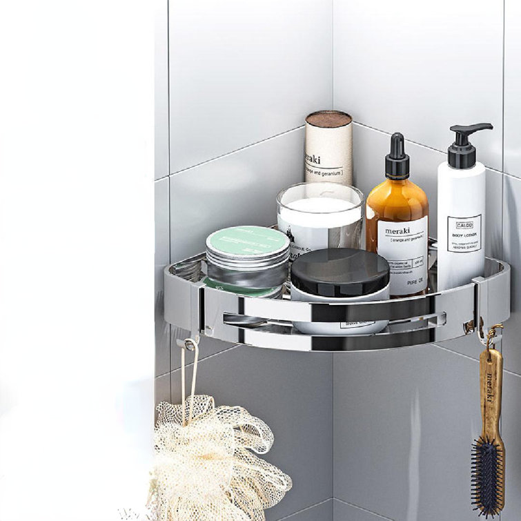 Rebrilliant Kalayna Adhesive Mount Stainless Steel Shower Basket